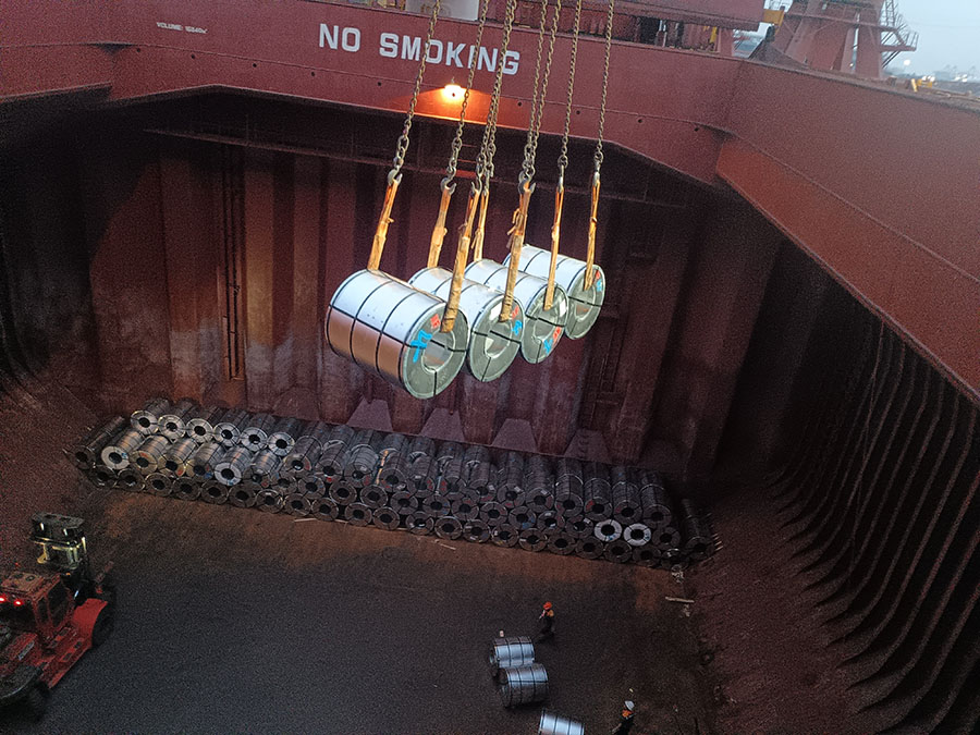 1100 Tons of Galvanized Steel Coils Shipped to Pakistan